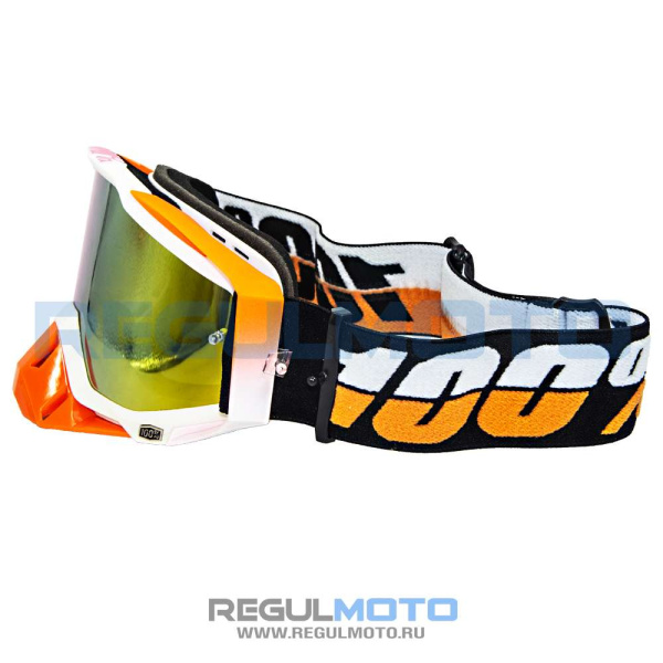 Очки 100% RACECRAFT белый/чёрный/зелёный | Мототека