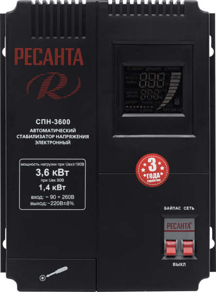 Стабилизатор напряжения РЕСАНТА СПН-3600 | Мототека